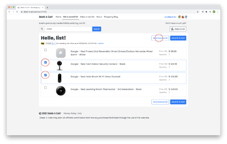 Best Buy cart on Share-A-Cart's website
