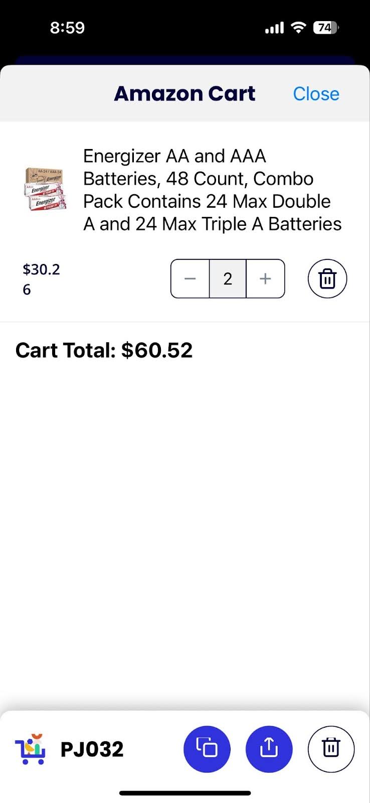 View and share carts
