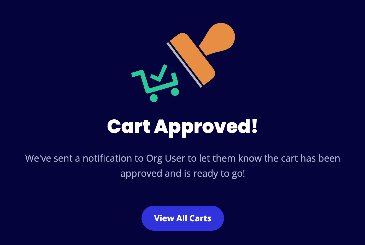 Cart has been approved