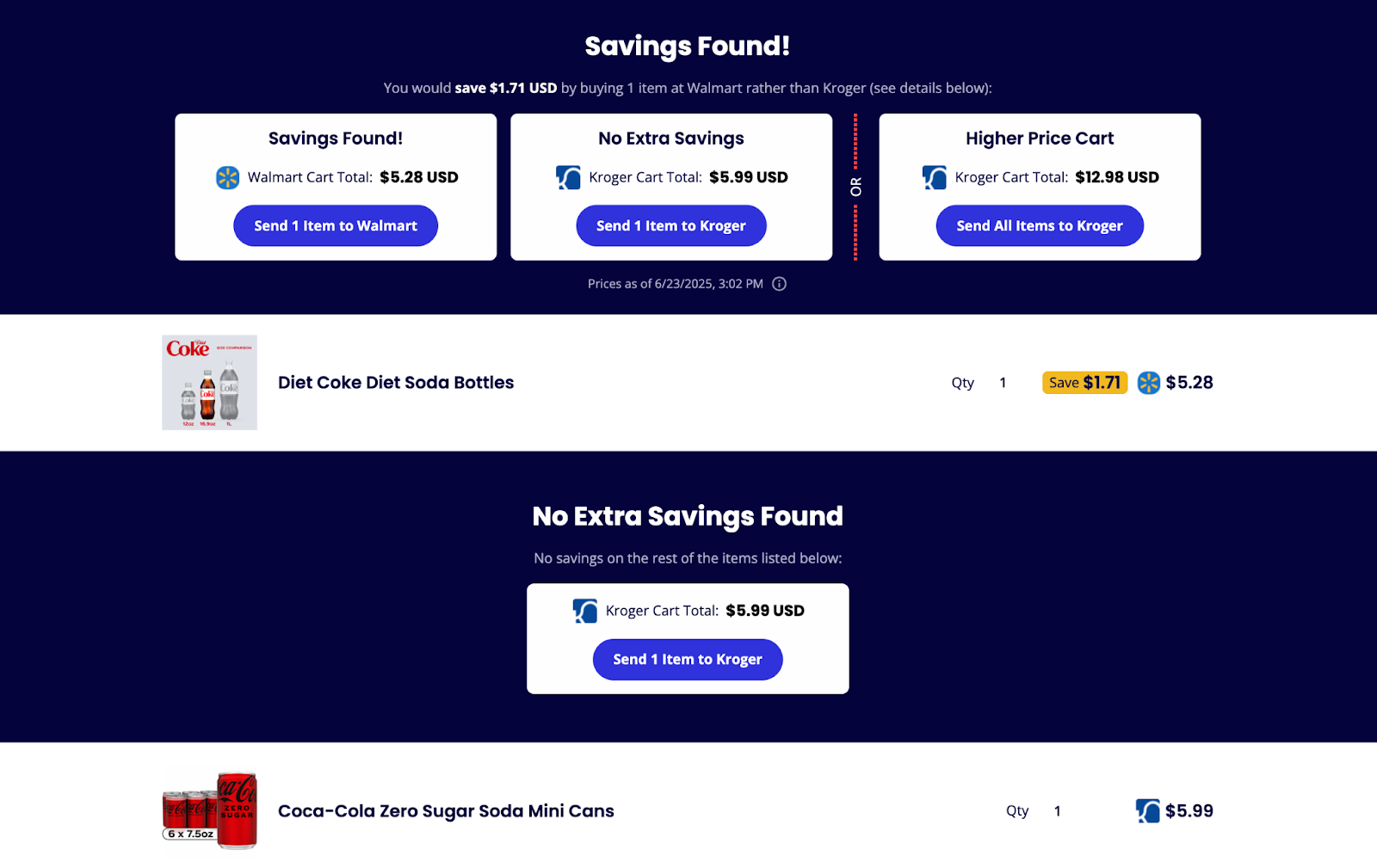 Share-A-Cart Partial Savings Cart
