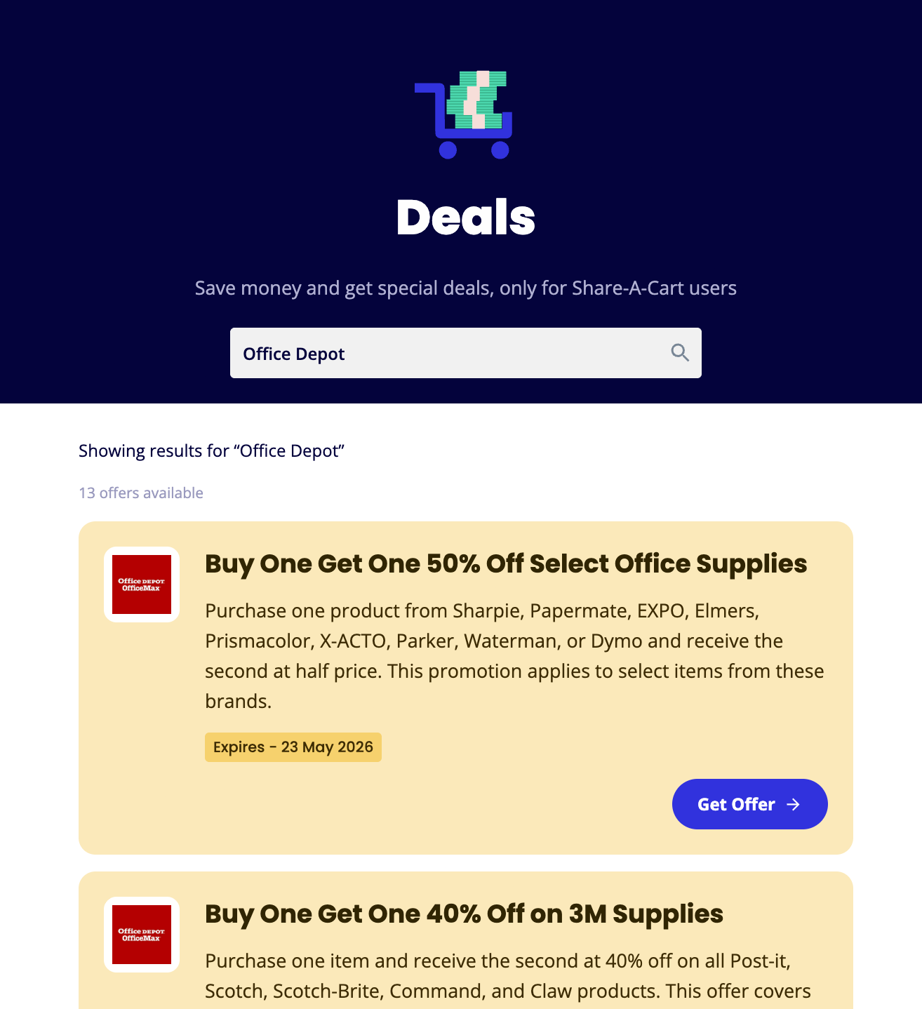 New Feature Alert! Save Money with Share-A-Cart Deals!